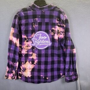 Foo Fighters Patch Upcycled‎ Arizona Flannel Shirt Mens L